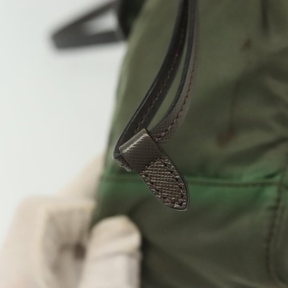 Authentic PRADA Shoulder Bag Nylon Khaki Gold - Picture 7 of 16